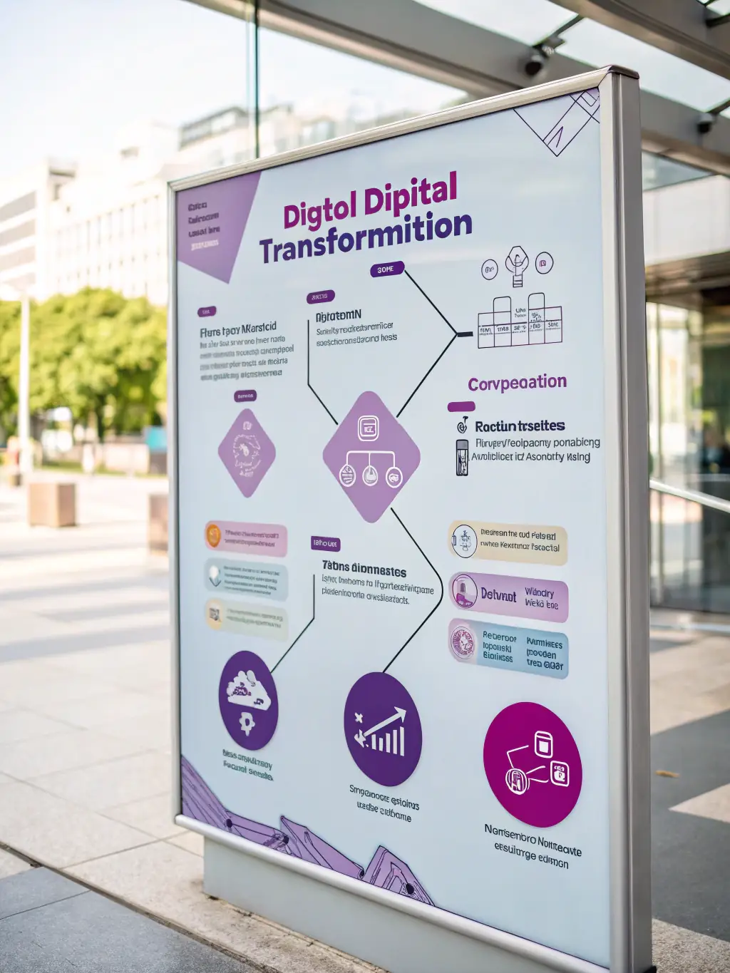 An infographic showing a digital maturity model with various levels of readiness.